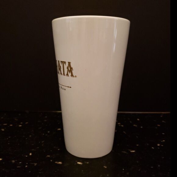 Rum Chata Horchata Con Ron Ceramic Coffee Mug Cup 6" Tall White Gold logo 14oz - Picture 4 of 9